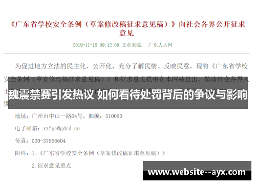 魏震禁赛引发热议 如何看待处罚背后的争议与影响 魏震禁赛引发热议 如何看待处罚背后的争议与影响