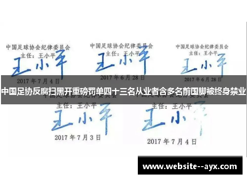 中国足协反腐扫黑开重磅罚单四十三名从业者含多名前国脚被终身禁业 中国足协反腐扫黑开重磅罚单四十三名从业者含多名前国脚被终身禁业